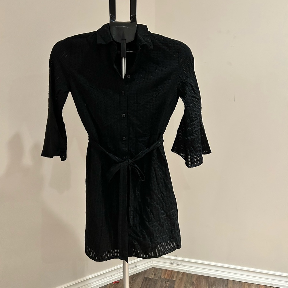 Banana Republic Elegant Black Eyelet Dress